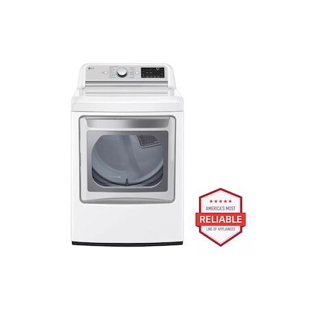 Lg 7.3 cu. ft. Ultra Large High Efficiency Gas Steam Dryer with EasyLoad Door and WiFi Connectivity DLGX7901WE